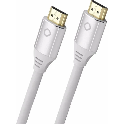 Afbeelding van Oehlbach D1C92494 HDMI kabel Aansluitkabel A stekker, stekker 3.00 m Wit 8K UHD, Vergulde steekcontacten