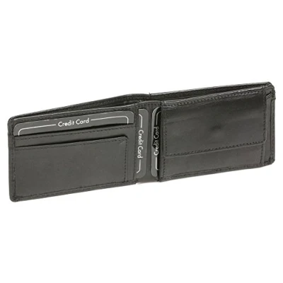 Afbeelding van LEAS mini tas met RFID bescherming echt leer, zwart editie, zwart, 6,5x10cm, gesloten