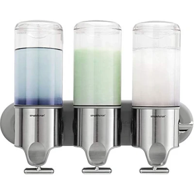 Afbeelding van Zeepdispenser Triple RVS Transparant simplehuman