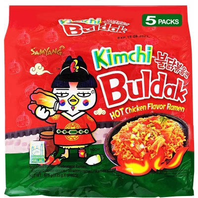 Afbeelding van Samyang Hot Chicken Flavor Ramen Buldak Kimchi Noedels 5 x 135 gram