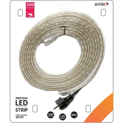 Afbeelding van Warm wit LED Strip Outdoor IP67 5 Meter 220V
