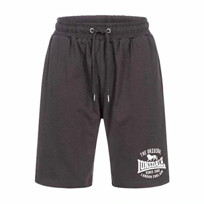 Afbeelding van Lonsdale Normale Passform Traprain Shorts, Heren, Maat: Large, Black white