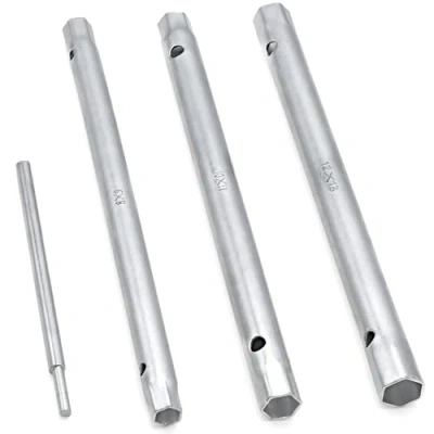 Afbeelding van DAKOCS buissteeksleutelset 4 dlg. Metrisch 8x9mm 10x11mm 12x13mm incl. draaipoorn, gematteerd, voor gootsteen, waterkraan installatie en reparatie