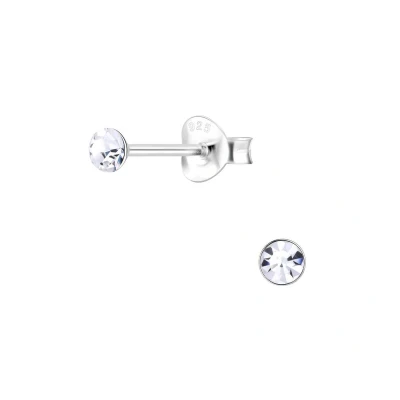 Afbeelding van JoyS Zilveren ronde oorbellen 3 mm oorknopjes kristal