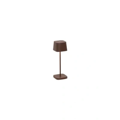 Afbeelding van Zafferano, Ofelia Micro Lamp, Snoerloze, Oplaadbare Tafellamp met Touch Control, voor Binnen en Buiten, Dimmer, 2200 3000 K, Hoogte 20 cm, Kleur Corten