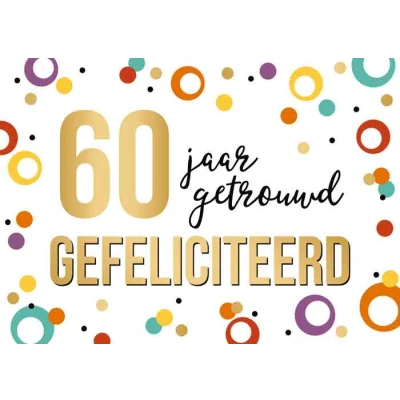 Afbeelding van Wenskaart Daisy 60 jaar getrouwd gefeliciteerd