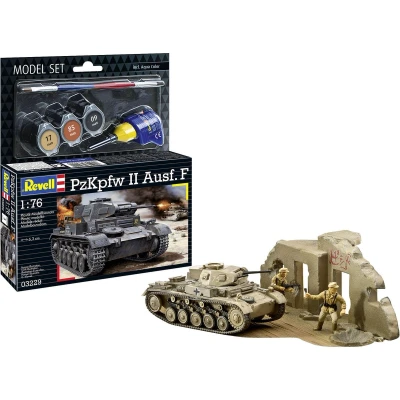 Afbeelding van 1:76 Revell 63229 Panzerkampfwagen II PzKpfw Ausf. F Tank Model Set Plastic Modelbouwpakket