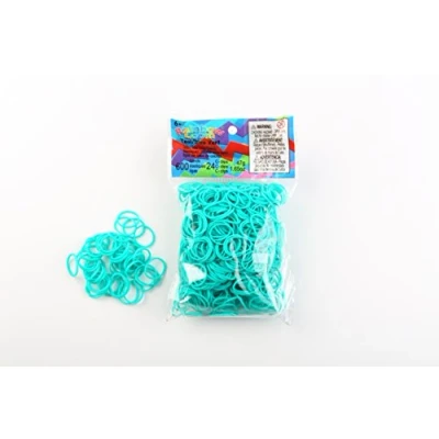 Afbeelding van Rainbow Loom Elastische elastieken, blauw/groen, 600 stuks + 24 sluitingen