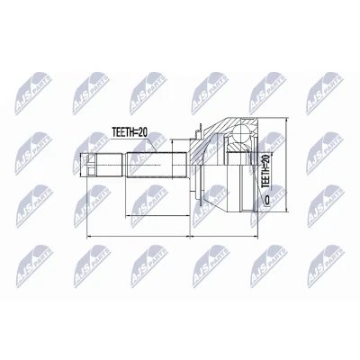 Afbeelding van Homokineet reparatie set, aandrijfas NTY NPZ FT 025