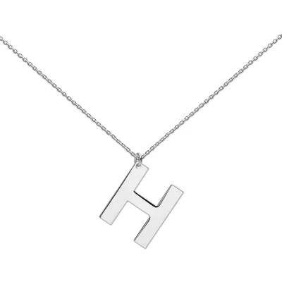 Afbeelding van Heart to get LB149INH16S Ketting met hanger Letter H 40 48 cm zilver