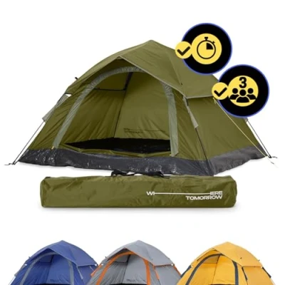 Afbeelding van Lumaland Pop Up tent werptent 3 personen 210 x 190 110 cm Verkrijgbaar in verschillende kleuren Groen