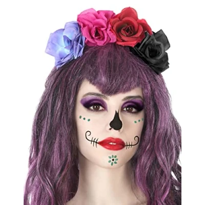 Afbeelding van Halloween/horror verkleed diadeem/tiara/bloemenkransA  zombie/heks/lady kunststof dames/meisjes Verkleedhoofddeks