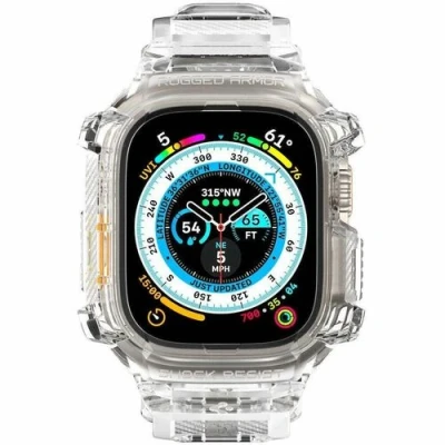 Afbeelding van Hoes: Spigen Rugged Armor Pro Case Shockproof/Valbescherming Bumper Transparant Siliconen En TPU (zacht) Smart Watch Covers