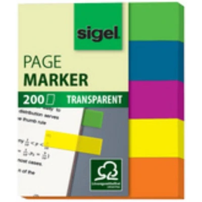 Afbeelding van 10x Indexeringsstrookjes Sigel 50x75 mm 2 x 5 transparante kleuren ass