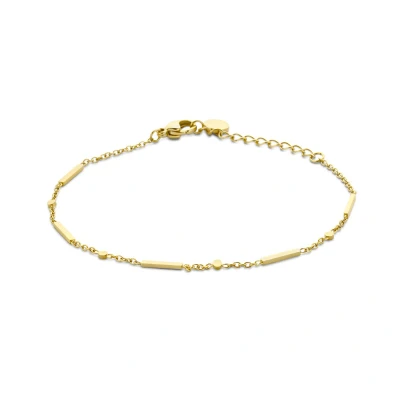 Afbeelding van Armband Staafjes Staal goudkleurig 2 mm 16 19 cm