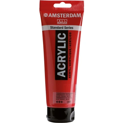 Afbeelding van 3x Talens acrylverf Amsterdam transparant rood middel