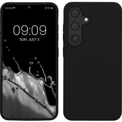 Afbeelding van kwmobile telefoonhoesje geschikt voor Samsung Galaxy S25 Hoesje met siliconen coating Smartphone case in zwart
