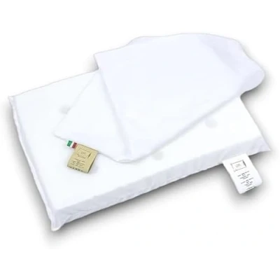 Afbeelding van GM kussen Baby Memory 30 x 50 cm, voor pasgeborenen, zeer ademend, van traagschuim, witte overtrek 100% katoen, afneembaar, wieg, draagtas, babyzitje, Made in Italy