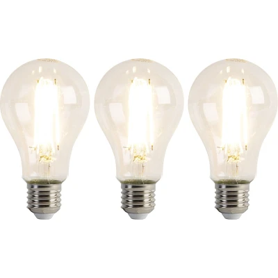 Afbeelding van LUEDD Set van 3 E27 LED lamp A67 helder 8W 1055 lm 2700K