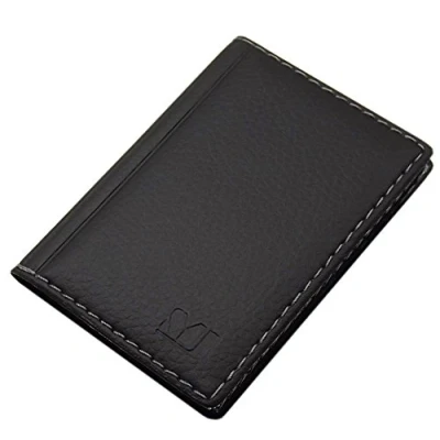 Afbeelding van myledershop Creditcard en visitekaarthouder met contrastnaad 12 vakken MJ Design Germany, 2/zwart, Eén maat, Elegant