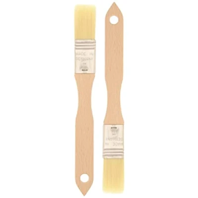 Afbeelding van teemando® 2 x huishoudkwasten, plat, 20 cm, 1 inch brede bakkwast met natuurlijke borstelharen