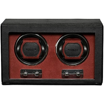 Afbeelding van ROTHWELL Dubbele horlogeopwinder voor automatische horloges met stille motor meerdere snelheden en rotatie instellingen (zwart/rood)