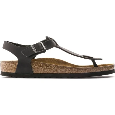 Afbeelding van Birkenstock Kairo Black regular Oiled Leather Dames Sandalen Maat 35