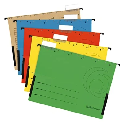 Afbeelding van Herlitz hangtasjes, DIN A4, kraftkarton, 230 g/m², op kleur gesorteerd