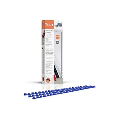 Afbeelding van Peach Plastic bindruggen A4 6mm 25 vellen 100 stuks blauw PB406 04