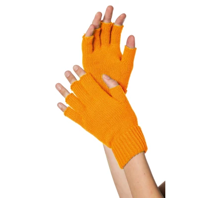 Afbeelding van Vingerloze Handschoenen Neon Oranje Carnaval One Size Unisex Een Paar