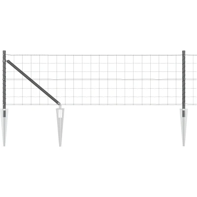Afbeelding van vidaXL Euro hek met 13 spike posten 0.6x50 m gegalvaniseerd staal grijs