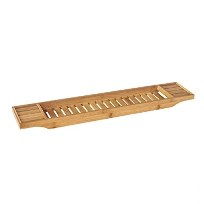 Afbeelding van SoBuy FRG212 N 80cm Lang Badplank van Bamboe Hout Badrek Houders Badkuipplank Badbrug Geschikt voor Telefoon Tablet