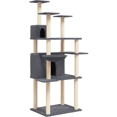 Afbeelding van vidaXL Kattenmeubel met sisal krabpalen 166 cm donkergrijs
