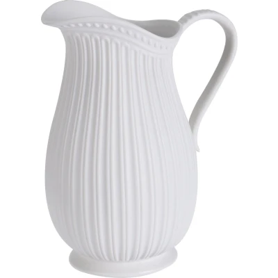 Afbeelding van Karaf/schenkkan/vaas van mat wit keramiek 24 cm Schenkkannen