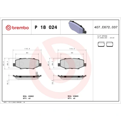 Afbeelding van Brembo Remblokset P 18 024