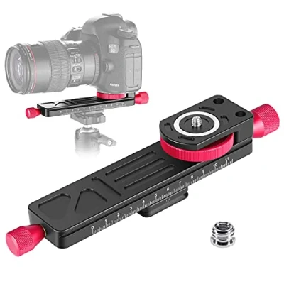 Afbeelding van koolehaoda Alle metalen wormdrive macrofocus focus rail schuifrein/close up opnameklemplaat: 115 mm aanpassing met 1/4 inch schroefkop voor DSLR camera&#039;s, statief balkop, Arca/RRS hefboomklem