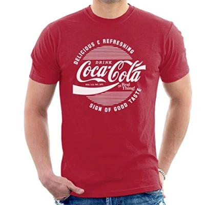 Afbeelding van Coca Cola Circle Logo Witte Tekst Heren T Shirt