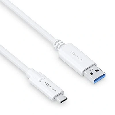 Afbeelding van PureLink USB C naar A kabel, 3.1 Gen 1 met 5 GB/s gegevensoverdracht, wit, 0,50 m