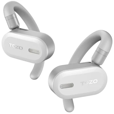Afbeelding van TOZO O2 Echte draadloze open oortelefoon met Multi Angle aanpassing, Bluetooth 5.3 oordopjes Dual Axis ontwerp voor langdurig comfort, kristalheldere gesprekken tijdens het rijden, Wit
