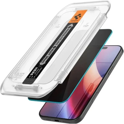 Afbeelding van Spigen GLAStR EZ FIT HD [PRIVACY] voor iPhone 16 PRO Privacy Screen Protector Premium Gehard Glas met Auto Align technologie 1 PACK