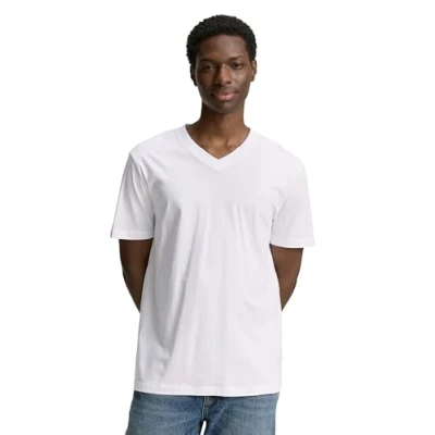 Afbeelding van TOM Tailor Denim Vausschnitt Tshirt basic, Heren, Maat: XXL, White