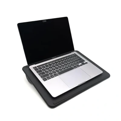 Afbeelding van ergomi Draagbare laptoplade met zacht kussen, polssteun, dubbelzijdig gebruik, laptopbedlade Geweldig voor lezen, schrijven, notebook gebruiken, thuiswerken, Lapdesk Fit tot 14 inch laptop, PU.