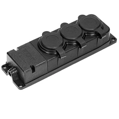 Afbeelding van Orno SWD Tafelcontactdoos PROF zwart IP44 3V met klep 6871955