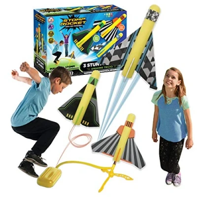 Afbeelding van Stomp Rocket Lanceerspeelgoed Stunt Planes Foam Geel 6 delig