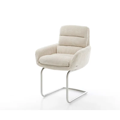 Afbeelding van sledemodel Abelia Flex met armleuning rond roestvrij staal cord beige