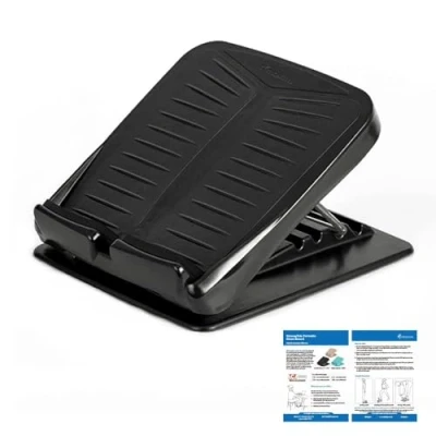 Afbeelding van StrongTek Draagbare schuine plank, verstelbare hellingsborden, kalf brancard voetkruk, antislip ontwerp, enkeluitrekking, 4 posities stretch wig (300 lbs capaciteit) (zwart)
