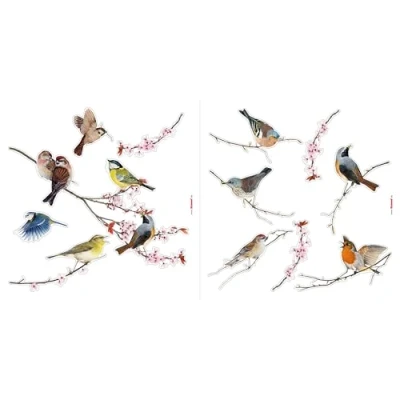 Afbeelding van Komar Raamdecoratie Vogels 31x31 cm, zelfklevend (12 stuks)
