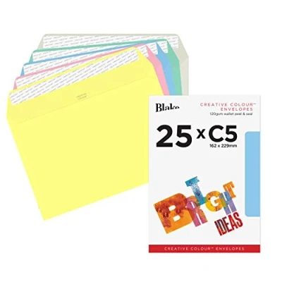 Afbeelding van Blake Creative Colour 45456 Gekleurde Enveloppen Zelfklevende Geassorteerde pastelkleuren C5 162 x 229 mm 120 g/m² 25 stuks