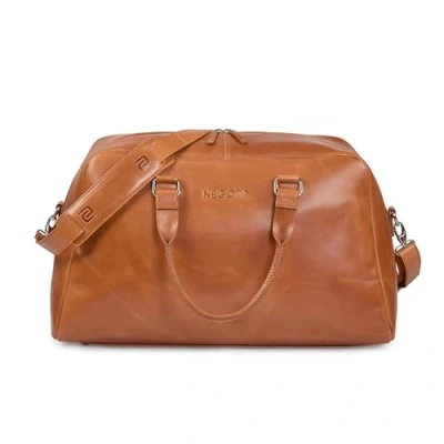 Afbeelding van NEGOTIA Alpha Apex Leren Weekendtas dames en Heren Reistas Leer Handbagage Tas Duffel Bag Sporttas 100% luxe Top Grain duffelbag reistassen Bruin