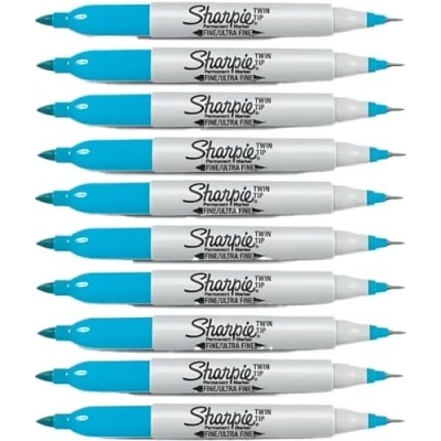 Afbeelding van Sharpie Twin tip fijne en Ultra Pen Pack van 10 Turkoois